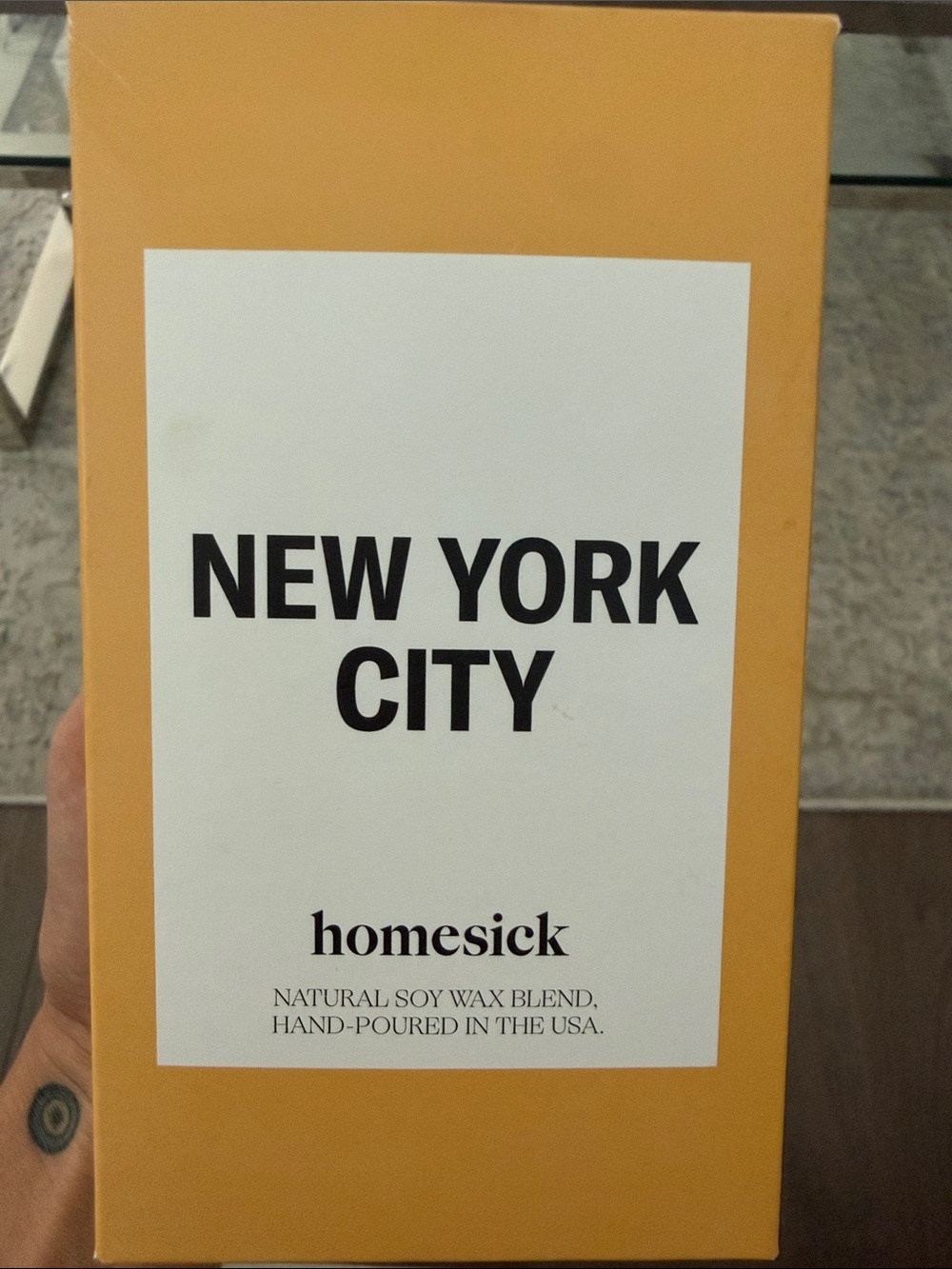 Homesick New York City Scented Candle - Yellow Packaging NWT